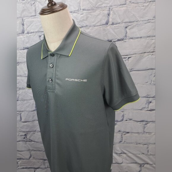 Porsche Drivers Selection Men's Herren Polo Shirt Gray Size Large - Picture 2 of 15